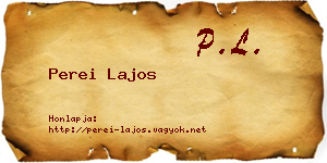 Perei Lajos névjegykártya